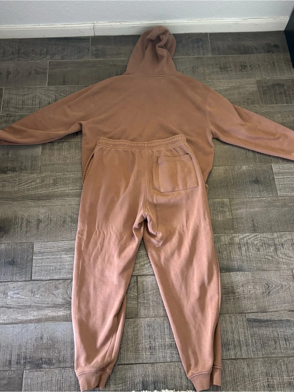 Jordan Matching Fleece Hoodie & Sweatpants Set Brown Men's Large - FLAWED
